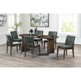 thumbnail image 1 of New Classic Furniture Kody 7-Piece Wood Oval Dining Table Set in Walnut/Green, 1 of 10