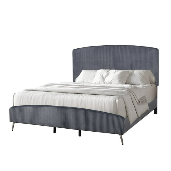 New Classic Furniture Kailani Wood California King Upholstered Bed in Gray