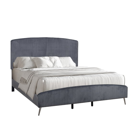 New Classic Furniture Kailani Wood King Upholstered Bed in Gray