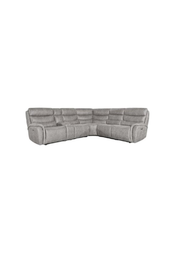 Kamari 3-Piece Polyester Fabric Power Sectional Set, Gray