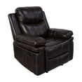 thumbnail image 1 of New Classic Furniture Kellen Faux Leather Power Glider Recliner in Brown, 1 of 8