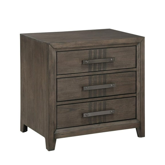 New Classic Furniture Landon 3-Drawer Solid Wood Nightstand in Walnut