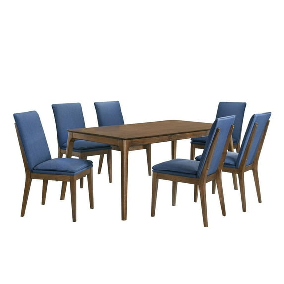 New Classic Furniture Maggie 5-Piece Wood Rectangle Dining Set in Blue