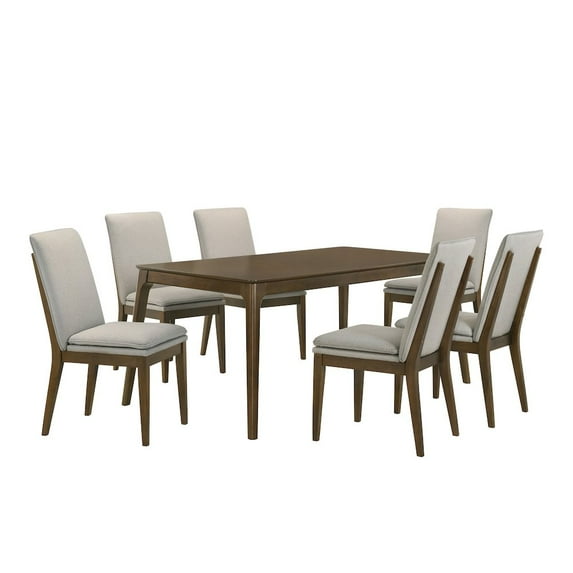 New Classic Furniture Maggie 7-Piece Wood Dining Table Set, Natural