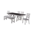 thumbnail image 1 of New Classic Furniture Maisie 6-Piece Solid Wood Dining Table Set in Brown, 1 of 8