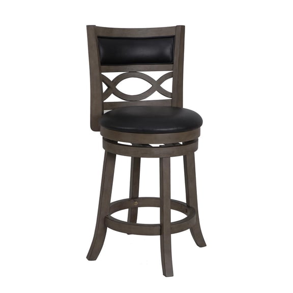 New Classic Furniture Manchester 24" Wood Counter Stool in Olive Gray/Black