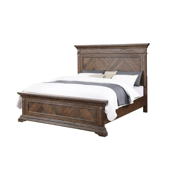 New Classic Furniture Mar Vista 5/0 Solid Wood Queen Bed in Brushed Walnut