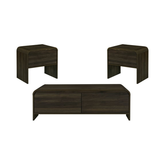 New Classic Furniture Mara 3 Piece Occasional Set-Coffee Table And Two End Tables-Walnut
