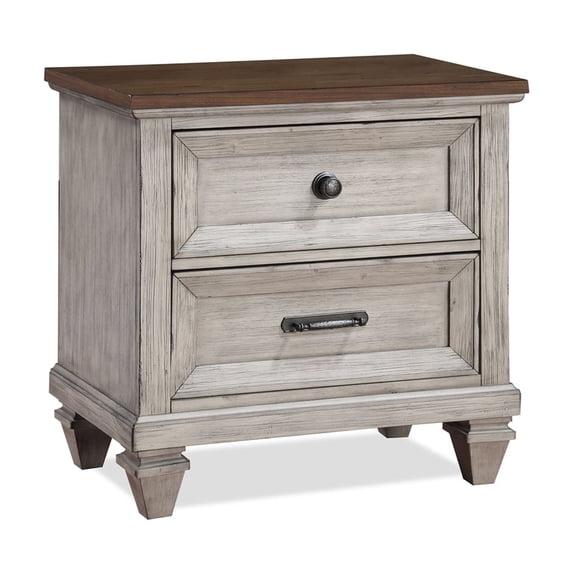 New Classic Furniture Mariana 2-Drawer Solid Wood Nightstand in Vintage Cream