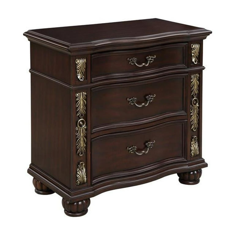 New Classic Furniture Mariana Nightstand - Vintage Crème, 2 Drawers, USB Ports, Solid Wood