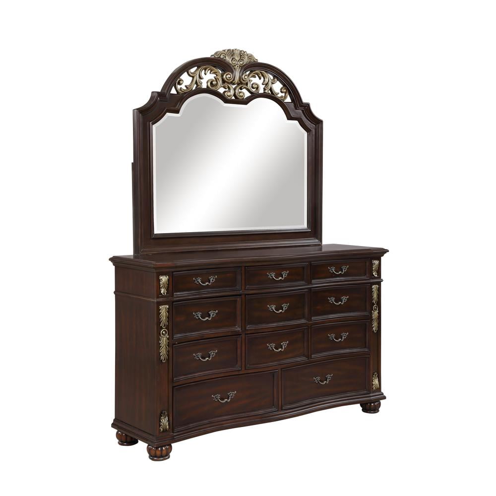Maximus Dark Brown 11-Drawer Solid Wood Dresser