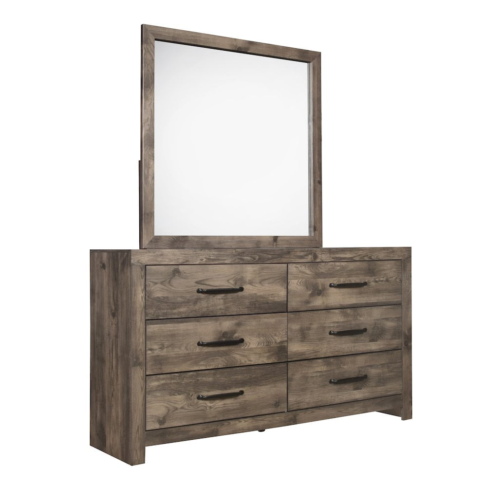 Rustic Gray 6-Drawer Wood Dresser with Dovetail Drawers