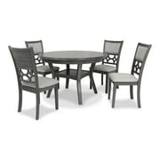 New Classic Furniture Mitchell 5-Piece Transitional Wood Dining Set in Gray