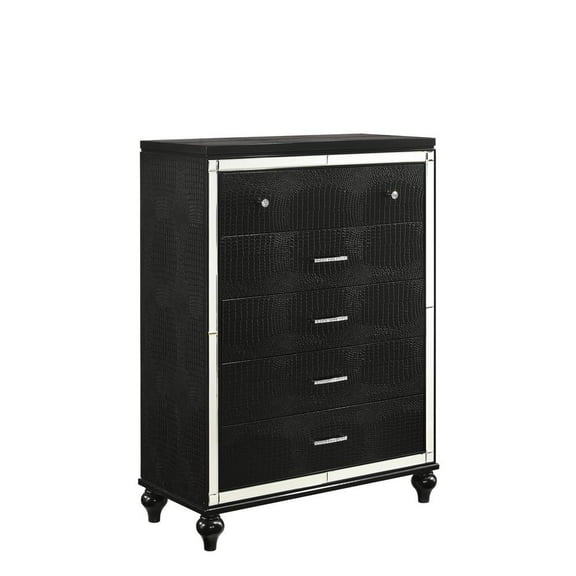 New Classic Furniture Modern Solid Wood Chest with Drawers in Black