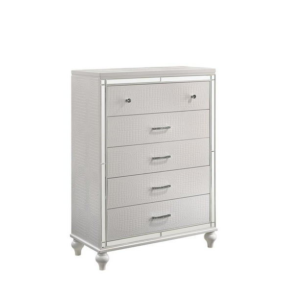 New Classic Furniture Modern Solid Wood Chest with Drawers in White
