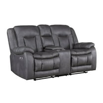 New Classic Furniture Morello Fabric Console Loveseat w/ Power Footrest, Gray