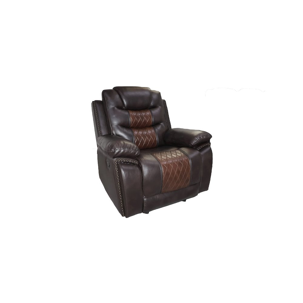 New Classic Furniture Nikko Leather Glider Recliner in Brown