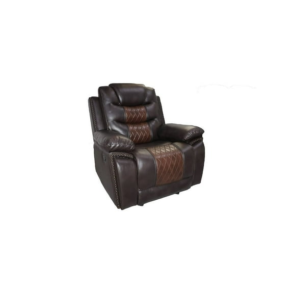 New Classic Furniture Nikko Leather Glider Recliner in Brown