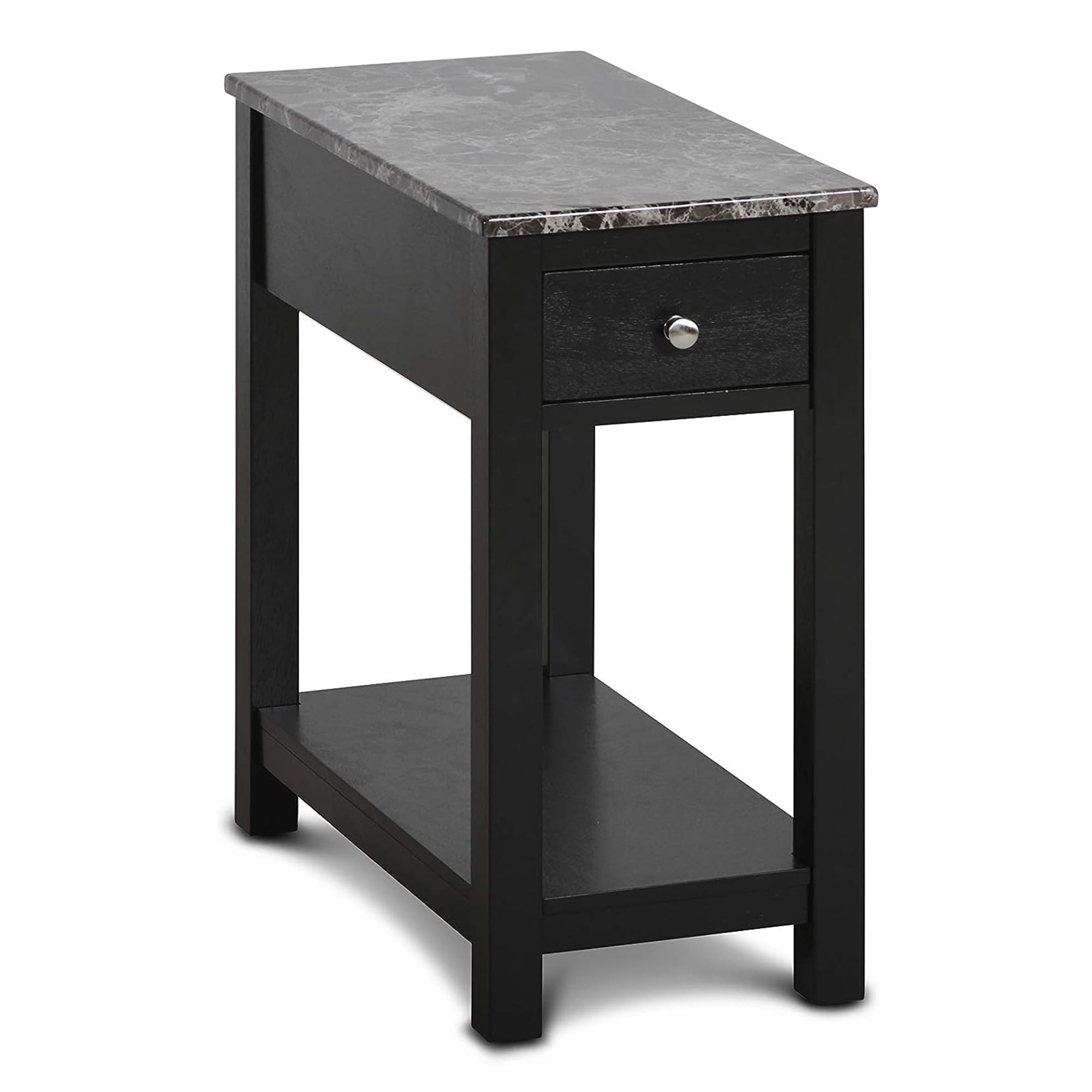 Drawer Mable Table New Classic Furniture Noah Wooden Faux Marble Top End Table with Drawer ...