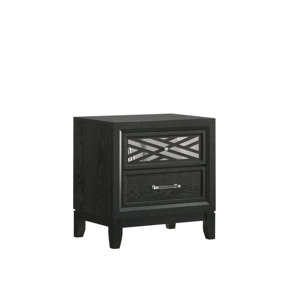 New Classic Furniture Obsidian 2-Drawer Solid Wood Nightstand in Black