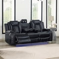 thumbnail image 1 of New Classic Furniture Orion II Faux Leather Power Sofa in Black, 1 of 7