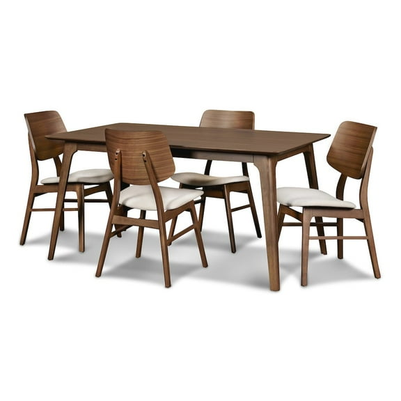 New Classic Furniture Oscar 5-piece Wood Dining Set in Walnut