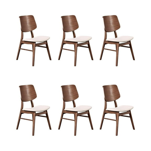 New Classic Furniture Oscar Solid Wood Dining Chair in Walnut (Set of 6)