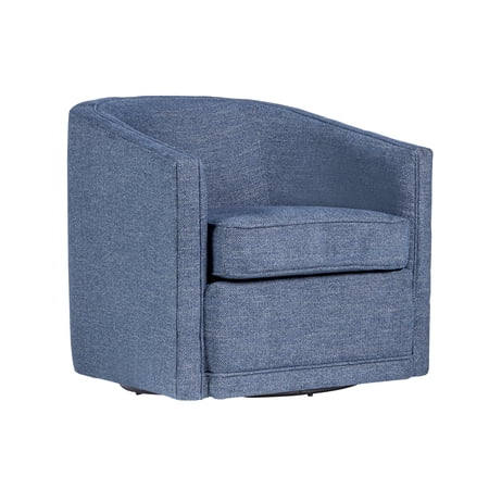 New Classic Furniture Poppy Polyester Fabric Swivel Chair in Blue