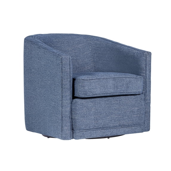 New Classic Furniture Poppy Polyester Fabric Swivel Chair in Blue