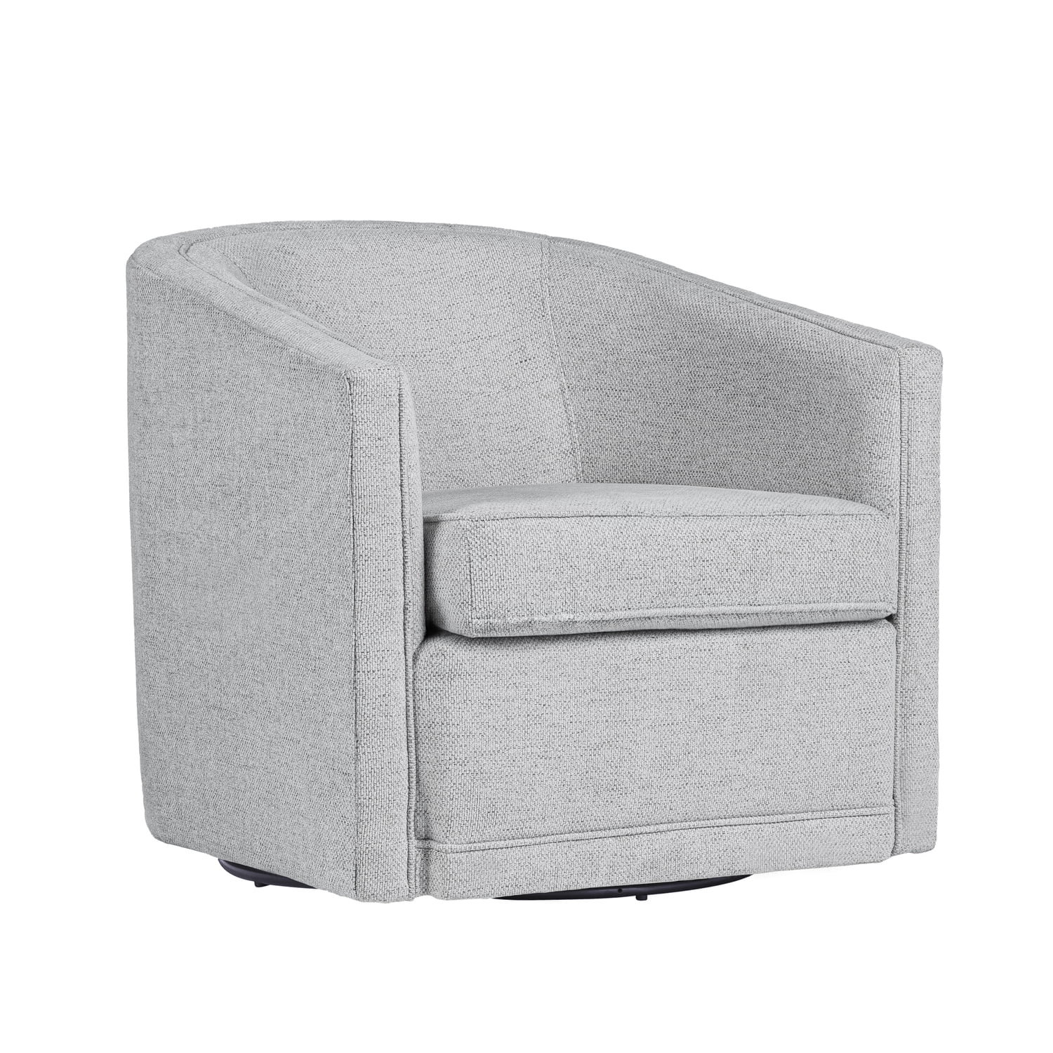 Light Gray Polyester Fabric Swivel Accent Chair with Manufactured Wood Frame