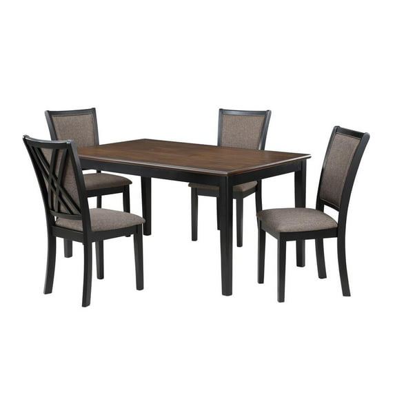 New Classic Furniture Potomac 5-Piece Rectangle Wood Dining Set in Brown/Black