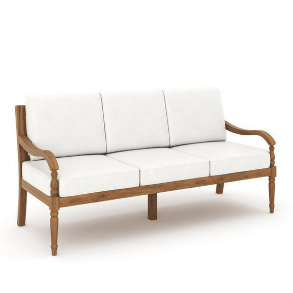 New Classic Furniture Savannah 4-piece Wood Patio Set in Natural/White