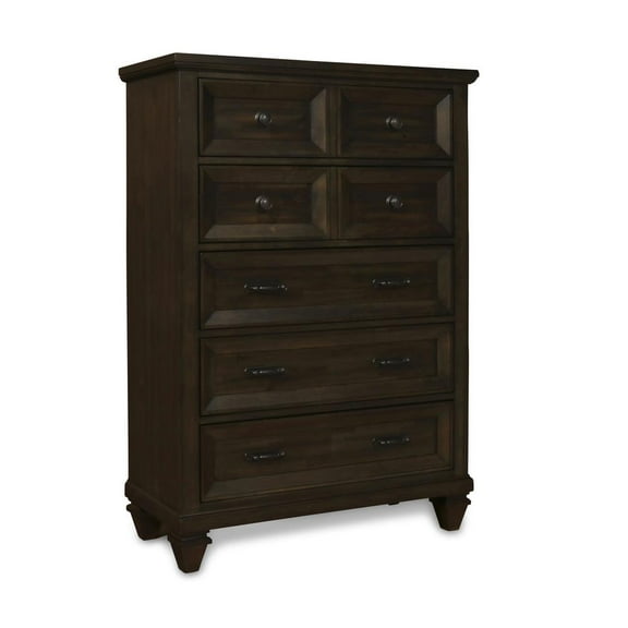 New Classic Furniture Sevilla 5-Drawer Solid Wood Chest in Walnut
