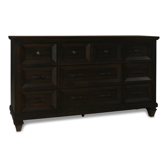 New Classic Furniture Sevilla 9-Drawer Wood Dresser in Walnut