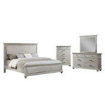 New Classic Furniture Silver Sands 4Pc Wood Queen Bedroom Set w Chest in Gray