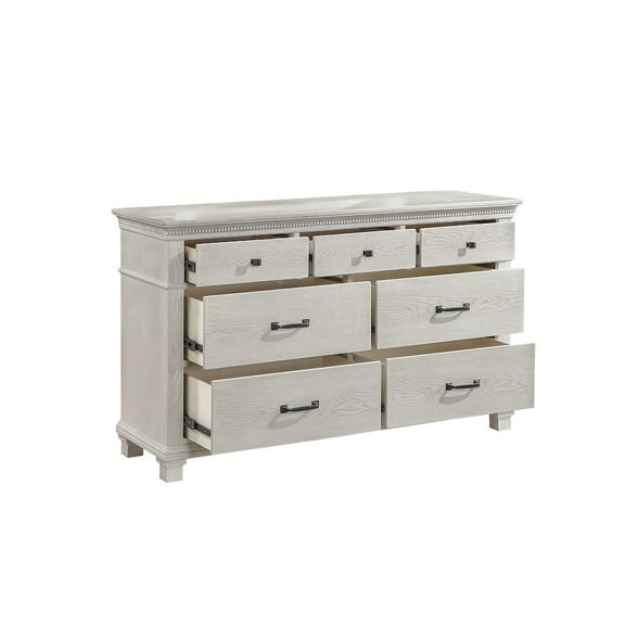 New Classic Furniture Silver Sands Wood 7-Drawer Dresser in Gray