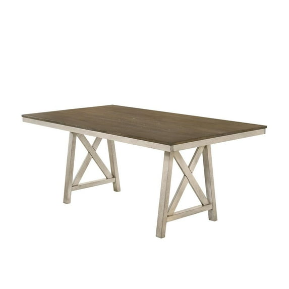 New Classic Furniture Somerset Wood Rectangle Dining Table Vintage Creme/Brown