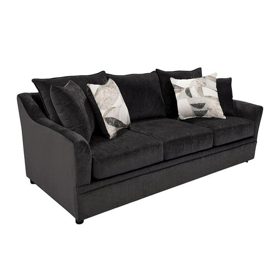 New Classic Furniture Sylvie Polyester Upholstered Sofa in Dark Gray