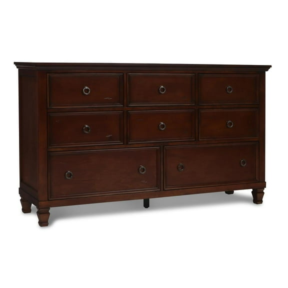 New Classic Furniture Tamarack 8-Drawer Wood Dresser in Brown Cherry
