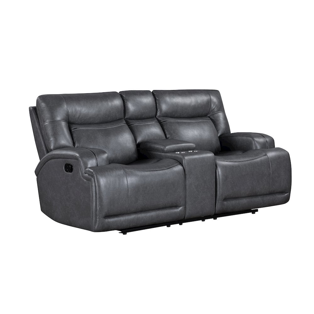 New Classic Furniture Titan Faux Leather Console Loveseat with Dual ...
