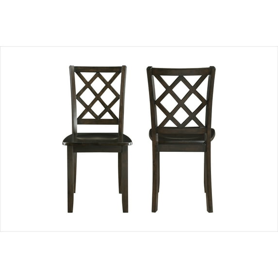 New Classic Furniture Trellis Solid Wood Dining Chair in Brown (Set of 2)