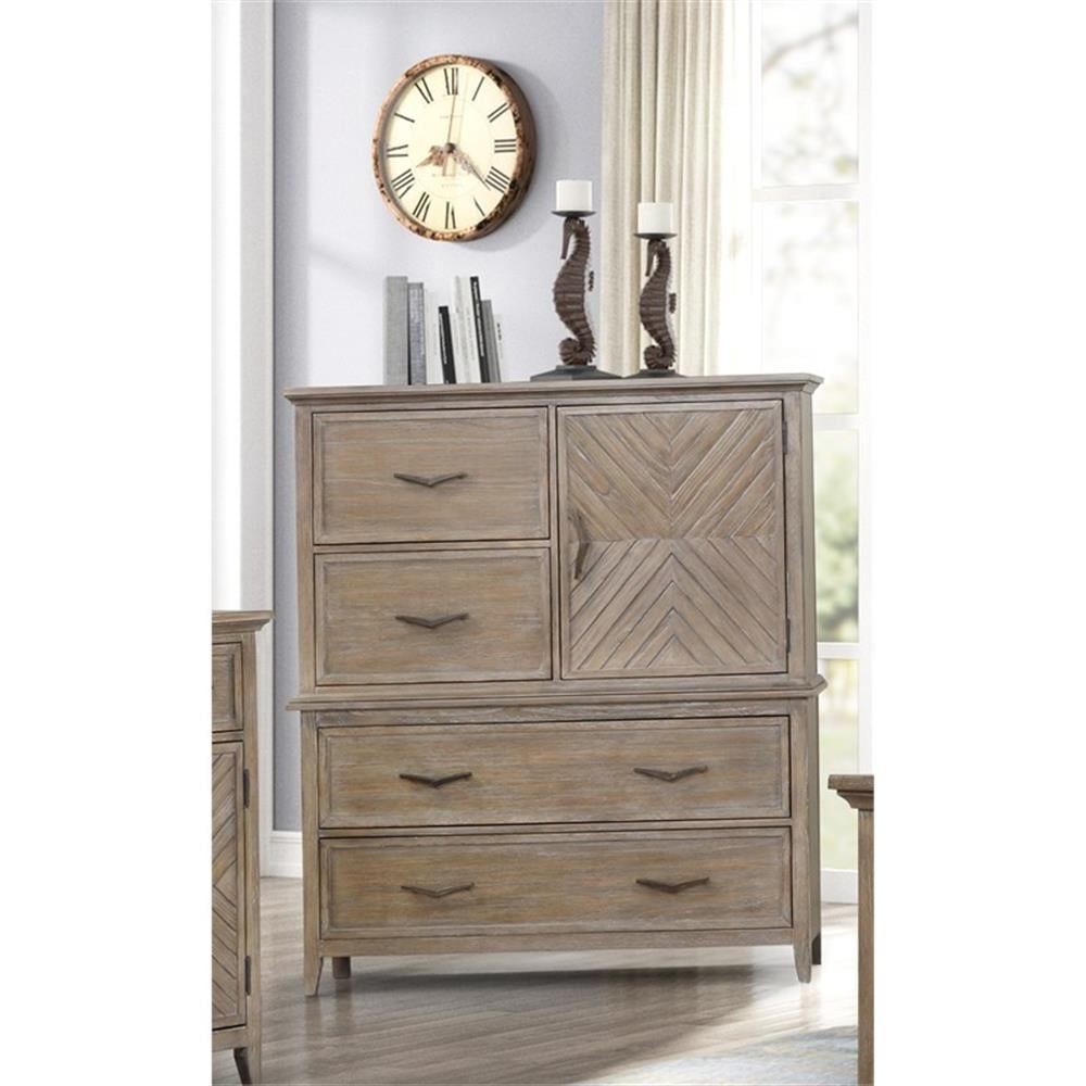 Tybee Sand Pine Wood 2-Piece Bachelor's Chest