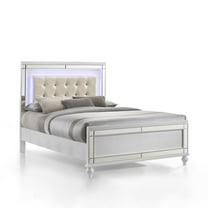 New Classic Furniture Valentine Solid Wood Full Size Lighted Bed in White
