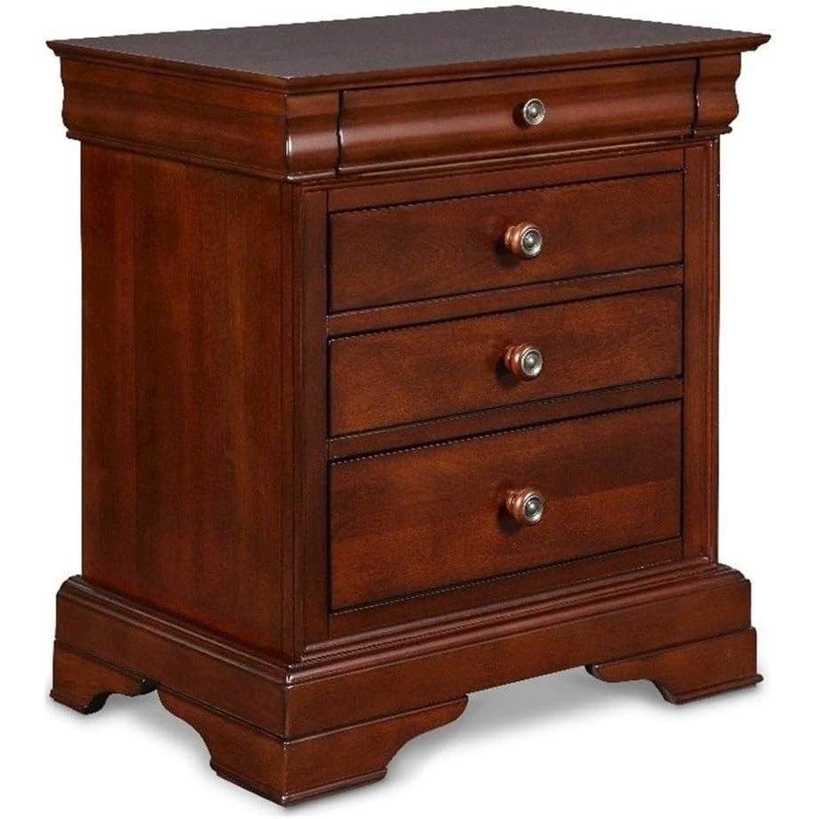 Versailles Transitional Brown Wood 4-Drawer Nightstand