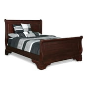 New Classic Furniture Versailles Wood King Bed in Bordeaux Cherry