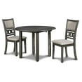thumbnail image 1 of New Classic Gia 3 Piece Contemporary Rubberwood Dining Table Set, Gray, 1 of 10
