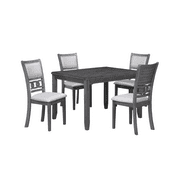 New Classic Gia 48" 5-Piece Rectangular Wood Dining Set with 4 Chairs in Gray