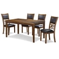 thumbnail image 1 of New Classic Gia 60" 5-Piece Rectangular Wood Dining Set with 4 Chairs in Brown, 1 of 14