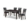 thumbnail image 1 of New Classic Gia 60" 5-Piece Rectangular Wood Dining Set with 4 Chairs in Ebony, 1 of 13