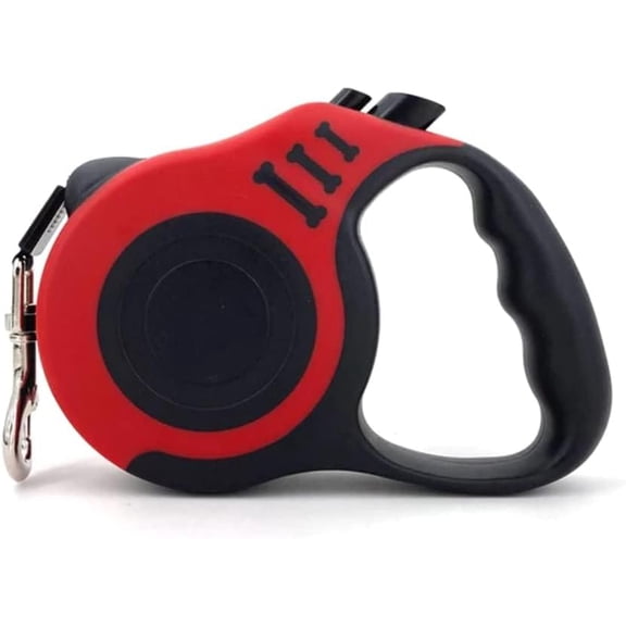 New Classic Retractable Dog Leash (Tape), 16 ft, Red